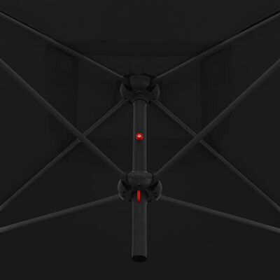 vidaXL Doppelsonnenschirm mit Stahlmast 250×250 cm Schwarz