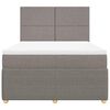 vidaXL Boxspringbett mit Matratze Taupe 160x200 cm Stoff