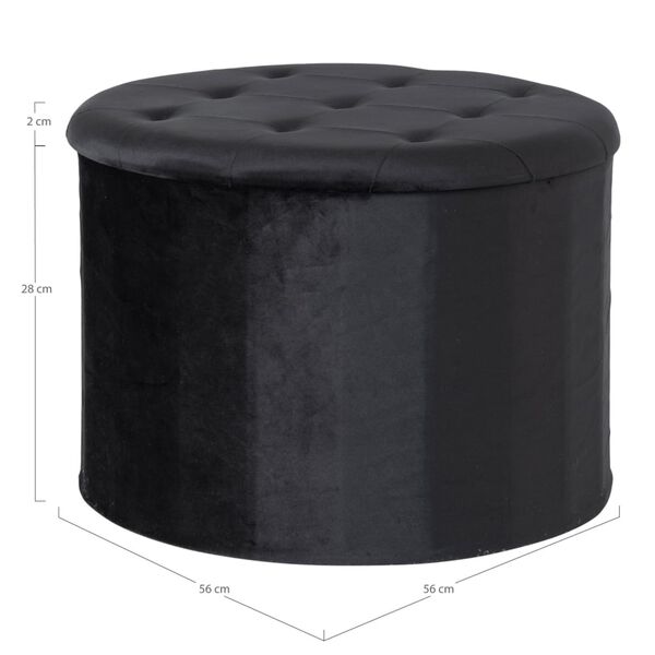 House Nordic Pouf Arya Schwarz