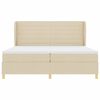 vidaXL Boxspringbett mit Matratze Dunkelgrau 90x190 cm Creme Stoff