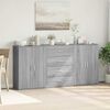 vidaXL Sideboards 3 Stk. Grau Sonoma 60x31x84 cm Holzwerkstoff