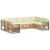 vidaXL Ecksofa Set mit Kissen 9 pcs Wei&szlig; und Creme Polyester