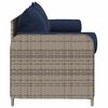 vidaXL Gartensofa mit Kissen 3-Sitzer Grau Poly Rattan