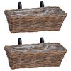 vidaXL H&auml;ngender Blumentopf Korb 2 pcs Braun 48 x 22 x 15 cm