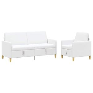 vidaXL Sofa Set mit Stauraum 2 stk. Wei&szlig; Polyester