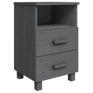 vidaXL Nachttisch HAMAR Dunkelgrau 40x35x62 cm Massivholz Kiefer