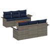 vidaXL Gartensofa-set 7 stk. 6-Sitzanzahl Grau und Marineblau