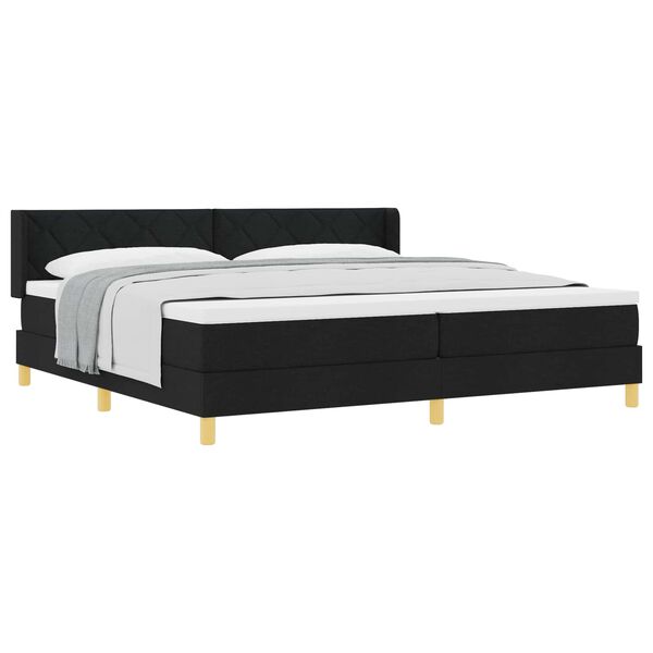vidaXL Boxspringbett mit Matratze Schwarz 200 x 200 cm Stoff