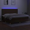 vidaXL Boxspringbett mit Matratze & LED Dunkelbraun 200x200 cm Stoff