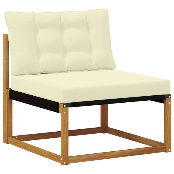 vidaXL Outdoor-Sofagarnitur mit Kissen 9 pcs Natur und Creme