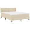 vidaXL Boxspringbett mit Matratze Creme 190 x 140 cm Stoff