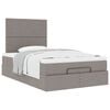 vidaXL Ottoman-Bett mit Matratze Taupe 120x200 cm Stoff