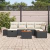 vidaXL Garten-Sofa-Set 7 pcs Schwarz 55 x 62 x 69 cm Poly Rattan