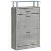 vidaXL Schuhschrank Betongrau 63x24x104 cm Holzwerkstoff