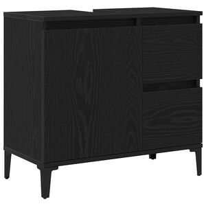 vidaXL Badezimmerschrank mit T&uuml;r Schwarz Eichen-Optik 65 x 33 x 60 cm