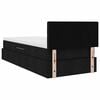 vidaXL Bett mit Stauraum und LED mit LED Schwarz 90 x 190 cm Stoff