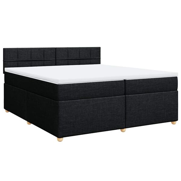 vidaXL Boxspringbett mit Matratze Schwarz 200x200 cm Stoff