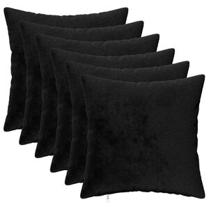 vidaXL Kissenbezug 6 pcs HEERLEN Schwarz 30 x 30 cm Flanell