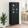 vidaXL Highboard Schwarz Eichen-Optik 69,5 x 34 x 180 cm Holzwerkstoff