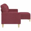 vidaXL 3-Sitzer-Sofa mit Hocker Weinrot 210 cm Stoff