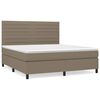 vidaXL Boxspringbett mit Matratze Taupe 180x200 cm Stoff