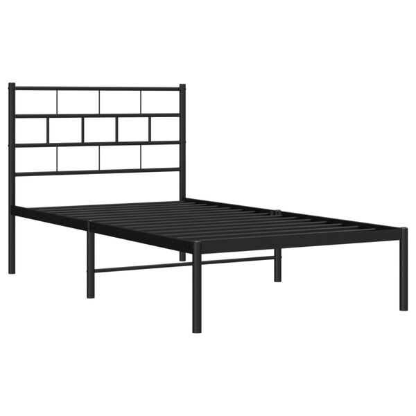 vidaXL Bettgestell mit Kopfteil Metall Schwarz 90x190 cm