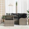 vidaXL Gartensofa-set mit Kissen mit Kissen 5 pcs Grau Poly Rattan