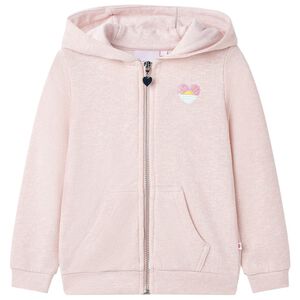 Kinder-Kapuzenpullover mit Rei&szlig;verschluss Hellrosa 104