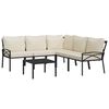 vidaXL 6-tlg. Garten-Lounge-Set mit Sandfarbigen Kissen Stahl