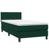 vidaXL Boxspringbett mit Matratze Dunkelgr&uuml;n 80x220 cm Samt
