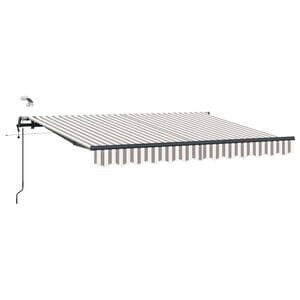 vidaXL Ausziehbare Markise Hellgrau und Wei&szlig; 300 x 250 cm Polyester
