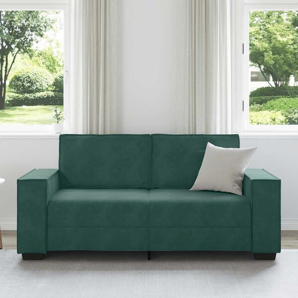 vidaXL 2-Sitzer-Sofa Dunkelgr&uuml;n 180x78x84 cm Samt