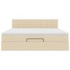 vidaXL Ottoman-Bett mit Matratze Creme 160x200 cm Stoff