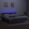 vidaXL Boxspringbett mit Matratze & LED Dunkelgrau 180x200 cm Stoff