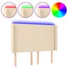 vidaXL LED Kopfteil Creme 147x16x118/128 cm Stoff