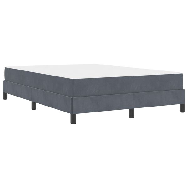 vidaXL Boxspringbett mit Matratze Dunkelgrau 140 x 200 cm Stoff