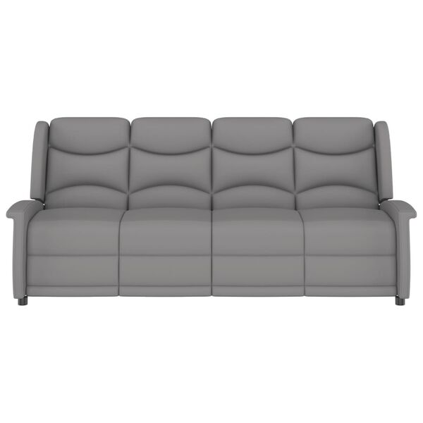 vidaXL 4-Sitzer Massagesessel Hellgrau Mikrofaser-Gewebe