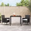vidaXL Gartenstühle mit Kissen 2 Stk. Schwarz Poly Rattan