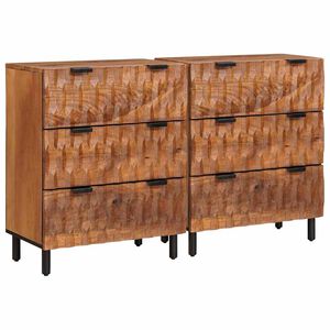 vidaXL Sideboard 2 pcs Akazienbraune Oberfl&auml;che 60 x 33 x 75 cm