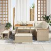 vidaXL Gartensofa-set mit Kissen 8 pcs Beige Poly Rattan