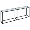 vidaXL Konsolentisch Wei&szlig; Marmor-Optik 220x35x75,5 cm Hartglas