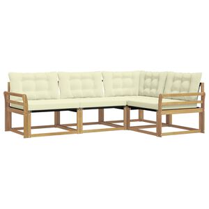 vidaXL Outdoor-Sofagarnitur mit Kissen 4 pcs Wei&szlig; und Creme