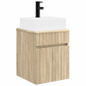 vidaXL Wandmontierter Waschbecken Vanity Sonoma-Eiche