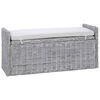 vidaXL Sitzbank mit Stauraum GENDT Wei&szlig; gewaschen 110 x 40 x 50 cm