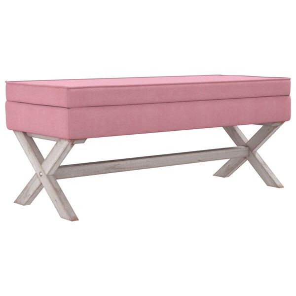 vidaXL Hocker mit Stauraum Rosa 110x45x49 cm Samt