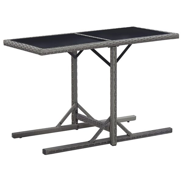 vidaXL 3-tlg. Bistro-Set mit Kissen Poly Rattan Grau