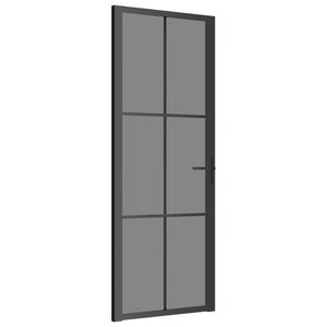 vidaXL Innent&uuml;r 76x201,5 cm Schwarz ESG-Glas und Aluminium