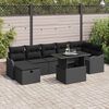 vidaXL Garten-Sofa-Set mit Kissen 8 pcs Schwarz Poly Rattan
