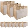 vidaXL Jute-Handtaschen mit Tasche 10 Nat&uuml;rlich und Wei&szlig;
