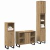 vidaXL Badezimmerm&ouml;bel Set mit Speicher 3 pcs Braun Holzwerkstoff